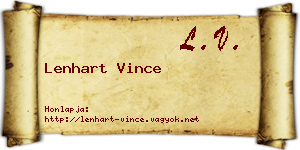 Lenhart Vince névjegykártya