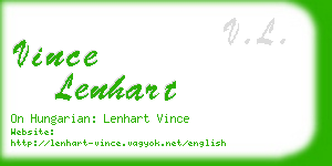 vince lenhart business card